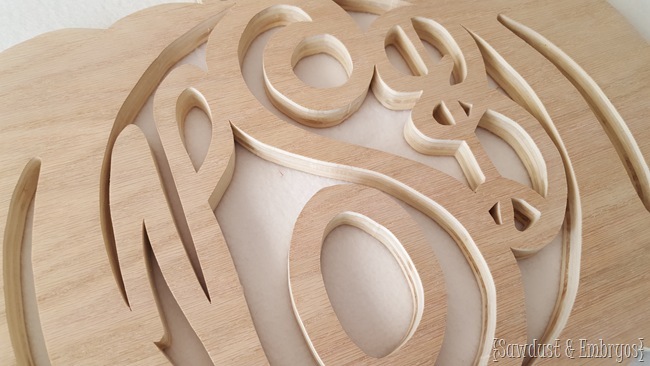 Use a scroll saw or jigsaw to create your own pumpkin (or spider web!) shaped monogram 'wreath' {Sawdust & Embryos}